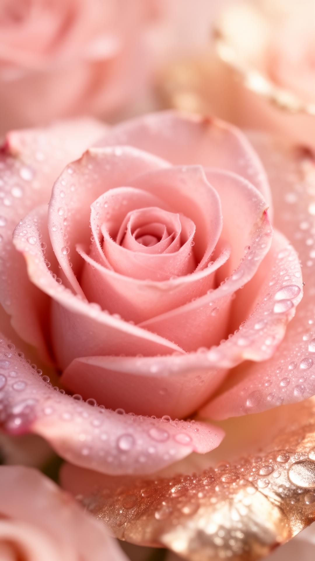 Textura de pétalas de rosa com orvalho